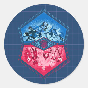 DC Super Hero Girls Teamwork Battle Classic Round Sticker