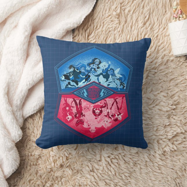 DC Super Hero Girls Teamwork Battle Throw Pillow (Blanket)