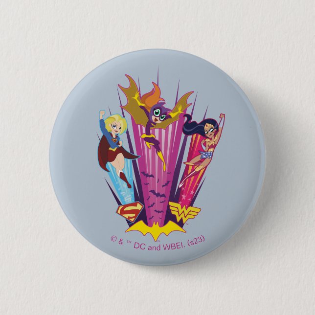 DC Super Hero Girls Trio Button (Front)