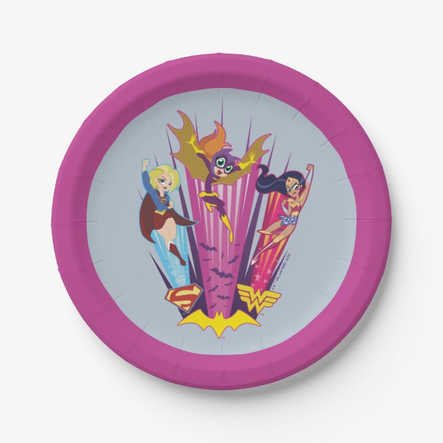 DC Super Hero Girls Trio Paper Plates (Front)