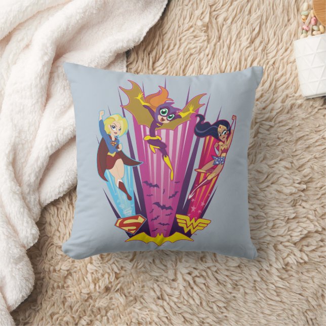 DC Super Hero Girls Trio Throw Pillow (Blanket)