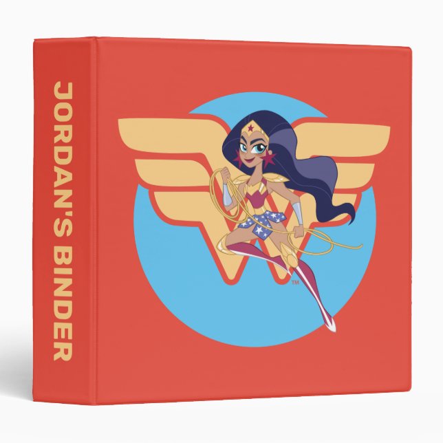 DC Super Hero Girls Wonder Woman 3 Ring Binder (Front/Spine)