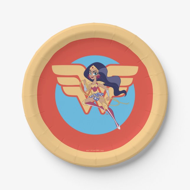 DC Super Hero Girls Wonder Woman Paper Plates (Front)