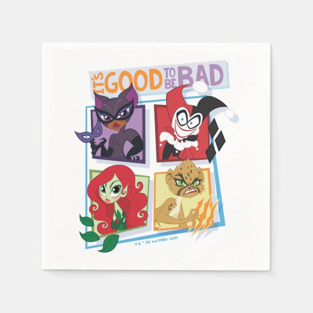 DC Super Villain Girls It's Good To Be Bad Napkins (Front)
