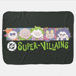 DC Super-Villains Cartoon Lineup Baby Blanket