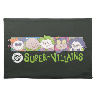 DC Super-Villains Cartoon Lineup Cloth Placemat