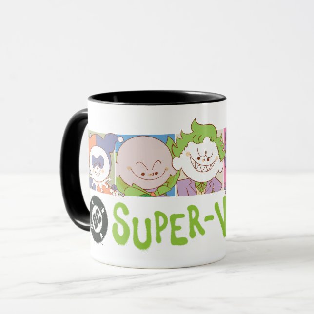 DC Super-Villains Cartoon Lineup Mug (Front Left)