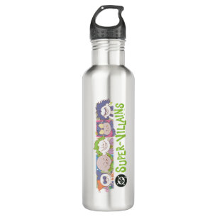 DC Super-Villains Cartoon Lineup Stainless Steel Water Bottle