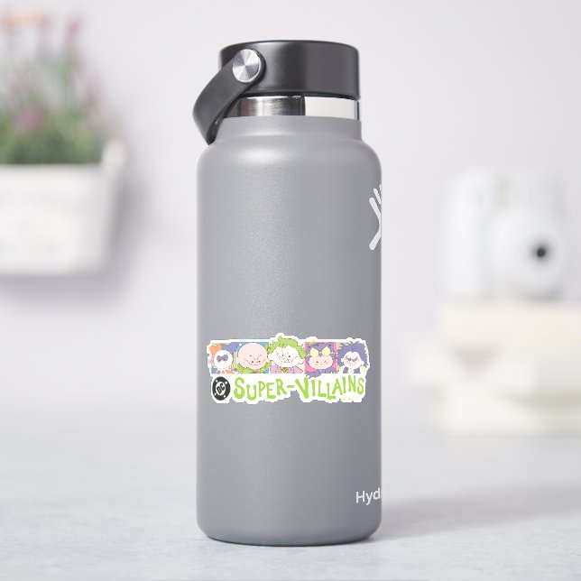 DC Super-Villains Cartoon Lineup Sticker (HydroFlask)