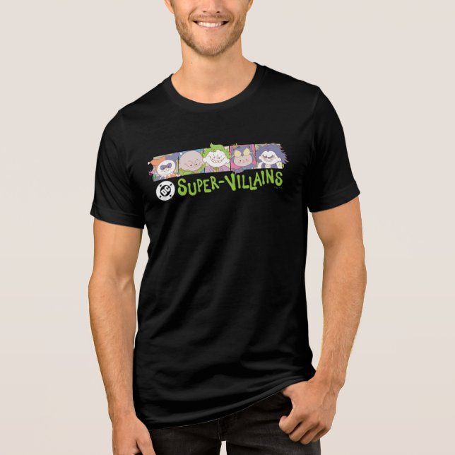 DC Super-Villains Cartoon Lineup Tri-Blend Shirt (Front)