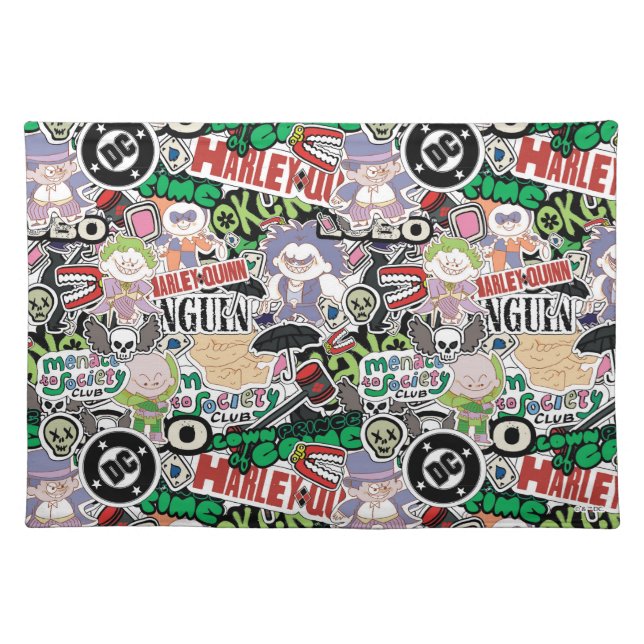 DC Super-Villains Cartoon Pattern Cloth Placemat (Front)