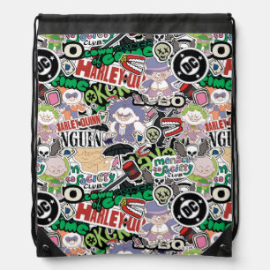DC Super-Villains Cartoon Pattern Drawstring Bag