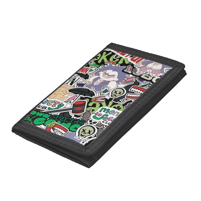 DC Super-Villains Cartoon Pattern Trifold Wallet (Bottom)