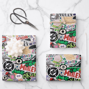 DC Super-Villains Cartoon Pattern Wrapping Paper Sheets
