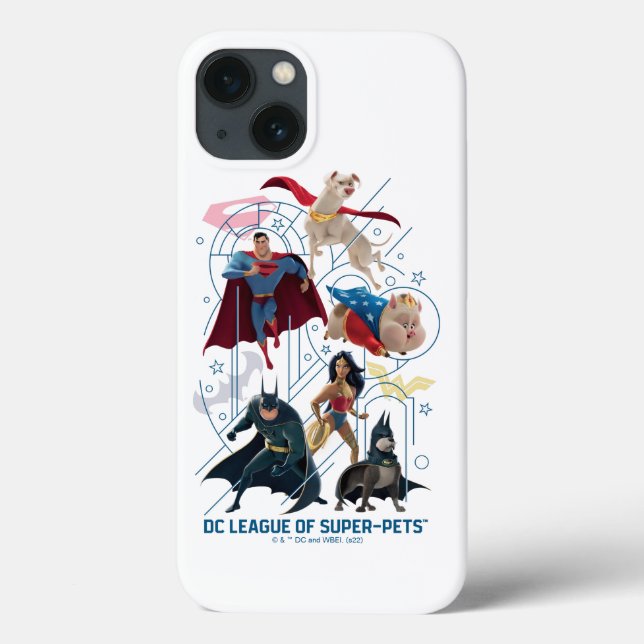 DC Trinity Heroes & Super-Pets Case-Mate iPhone Case (Back)