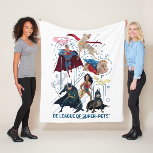 DC Trinity Heroes  Super_Pets Fleece Blanket