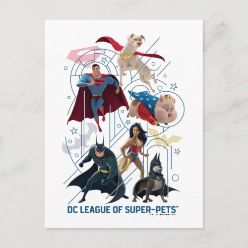 DC Trinity Heroes  Super_Pets Postcard