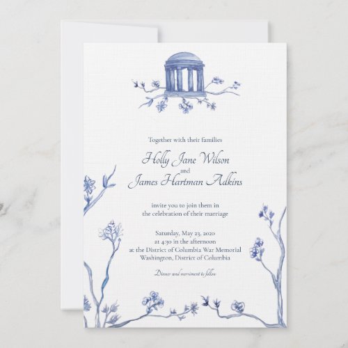 DC War Memorial Wedding _ Holly  Jamie Invitation