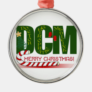 DCM DOCTOR CHIROPRACTIC MEDICINE CHRISTMAS METAL ORNAMENT