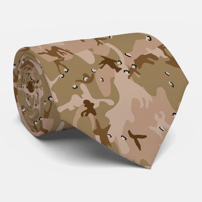 DCU Tri-Color Desert tan camouflage pattern Neck Tie (Rolled)