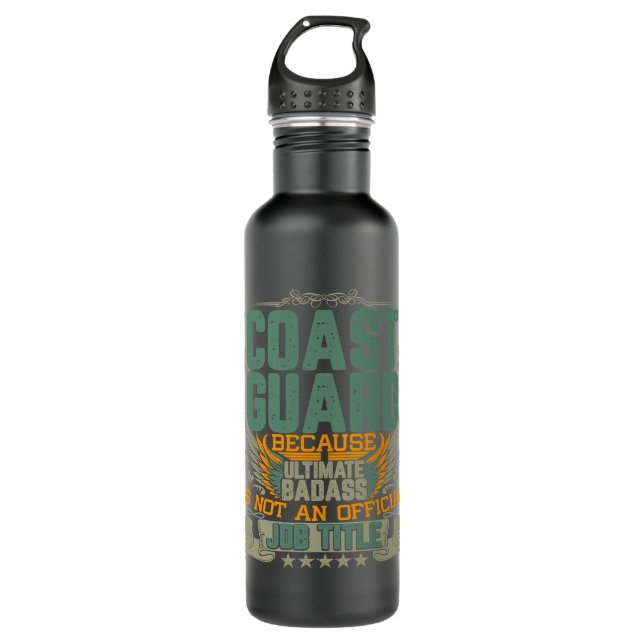 DD214 US Vietnam Veteran Army Alumni USA American  Stainless Steel Water Bottle (Front)