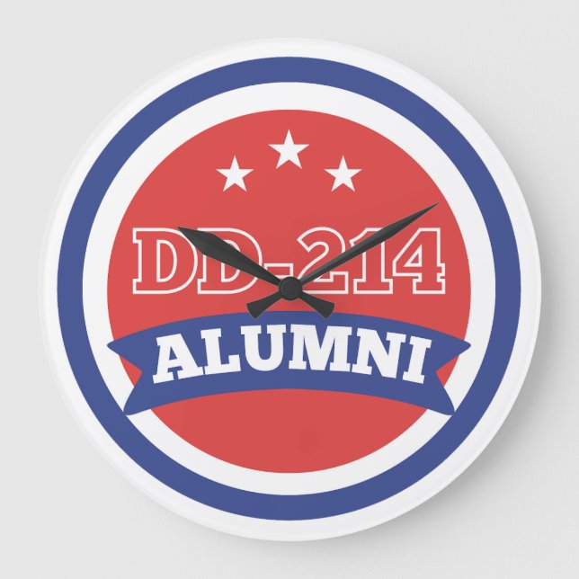 DD-214 Alumni Army Veteran Military Retirement Large Clock (Front)
