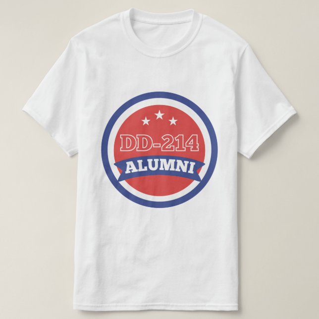 DD-214 Alumni Army Veteran Military Retirement T-Shirt (Design Front)