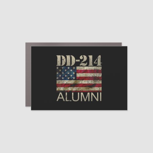 DD_214 Alumni Military American Flag Veteran Car Magnet