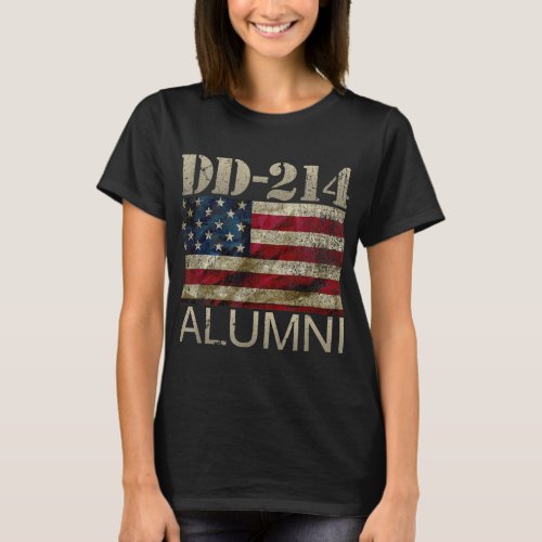 DD_214 Alumni Military American Flag Veteran T_Shirt