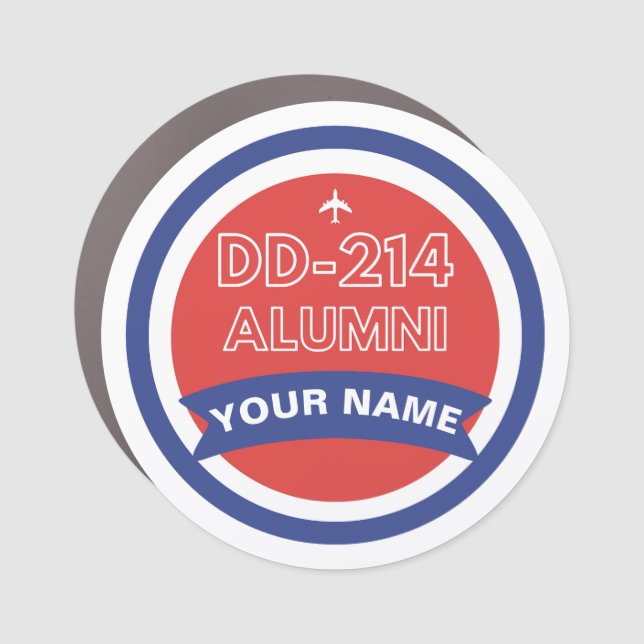 DD-214 Alumni Personalized Airforce Retirement  Car Magnet (Front)