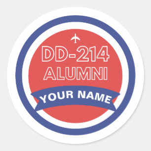 DD-214 Alumni Personalized Airforce Retirement  Classic Round Sticker