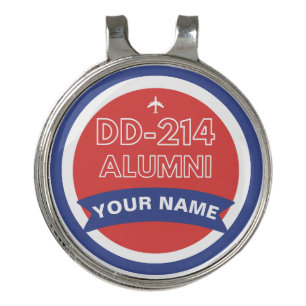 DD-214 Alumni Personalized Airforce Retirement Golf Hat Clip