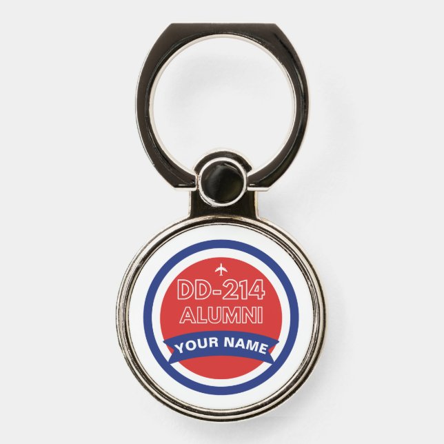 DD-214 Alumni Personalized Airforce Retirement  Phone Ring Stand (Front)