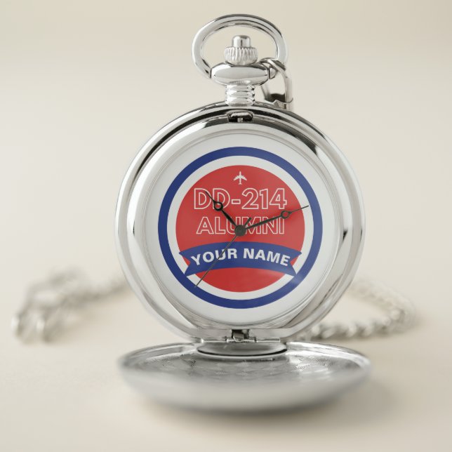 DD-214 Alumni Personalized Airforce Retirement  Pocket Watch (Inside)