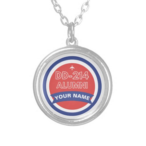 DD_214 Alumni Personalized Airforce Retirement  Silver Plated Necklace