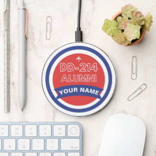 DD-214 Alumni Personalized Airforce Retirement Wireless Charger