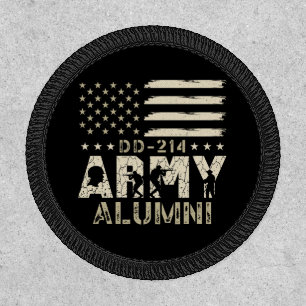 DD-214 Army Alumni Military US Flag Veteran Patch