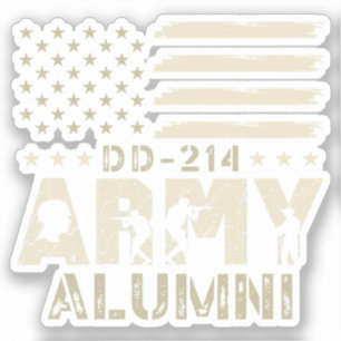 DD-214 Army Alumni Military US Flag Veteran Sticker