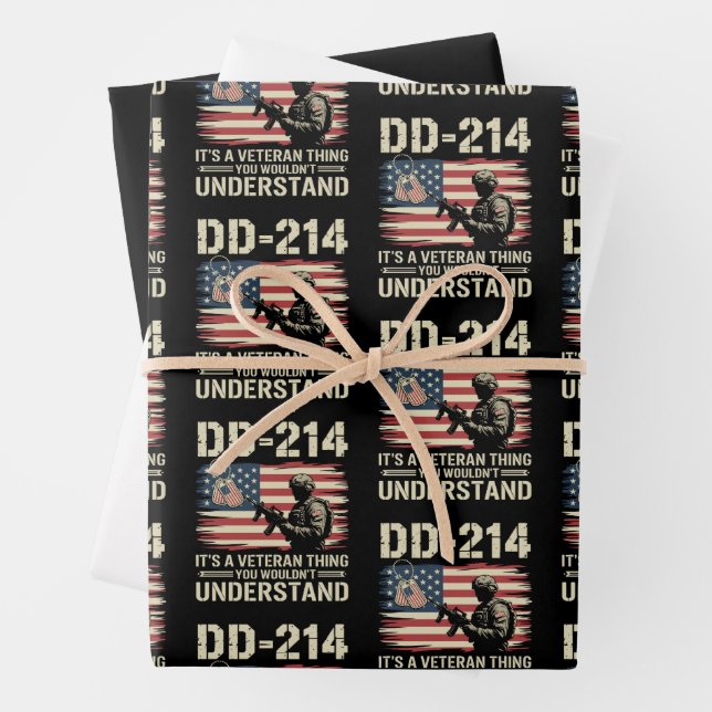 DD-214 Its A Veteran Thing You Wouldn't Understand Wrapping Paper Sheets (In situ)