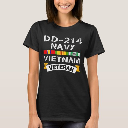DD_214 Navy Vietnam Veteran Vietnam War Navy Vet T_Shirt