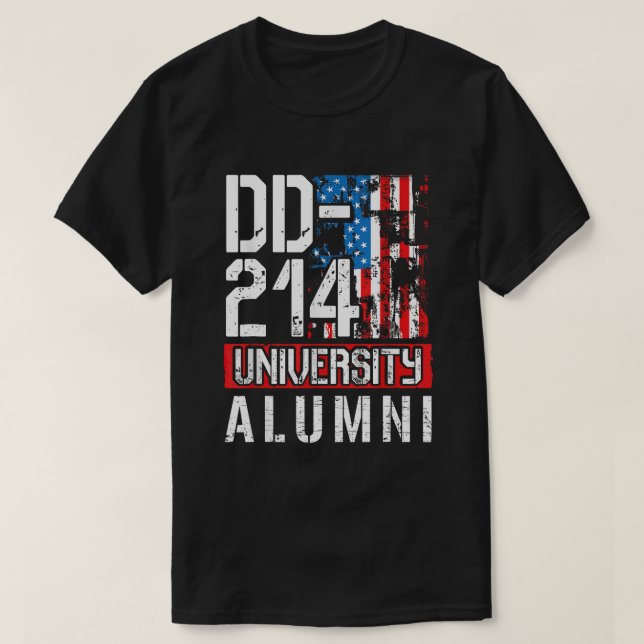 DD-214 University Alumni - US Military Veteran Ret T-Shirt (Design Front)