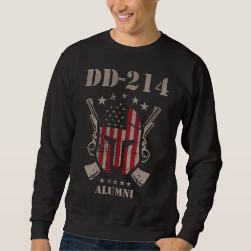 DD_214 US Armed Force Alumni American Flag Veteran Sweatshirt