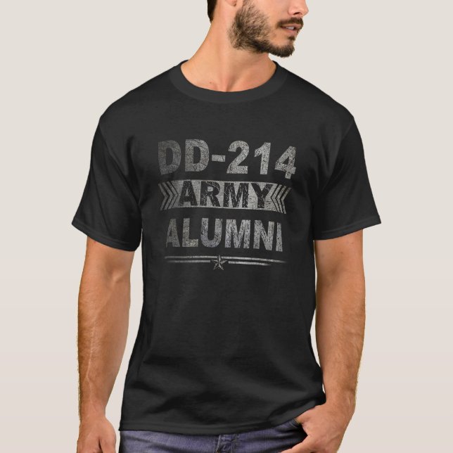 DD 214 US Army Alumni Military Veteran Retirement  T-Shirt (Front)