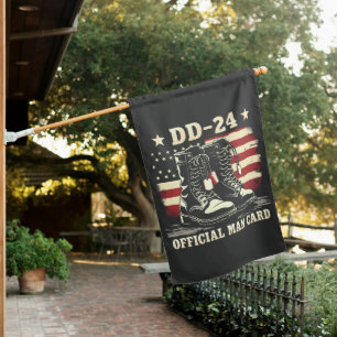 DD 24 Official Man Card American Veteran Day Flag