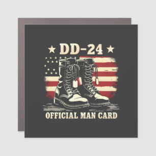 DD 24 Official Man Card American Veteran Day Flag Car Magnet