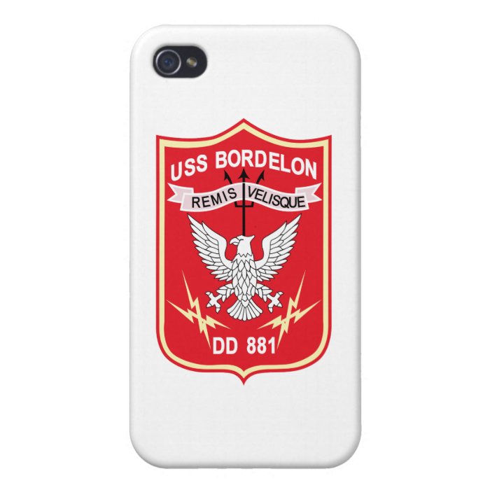 DD 881 USS BORDELON Destroyer Ship Military Patch iPhone 4/4S Cover