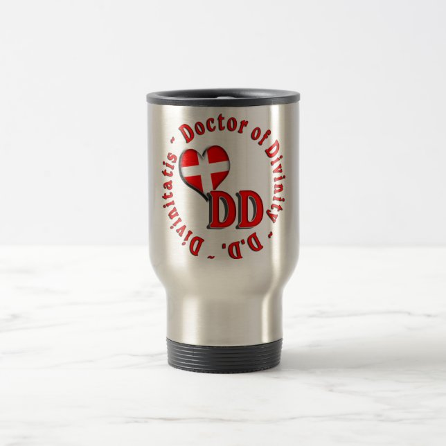 DD CIRCULAR ACRONYM LOGO DOCTOR OF DIVINITY TRAVEL MUG (Center)