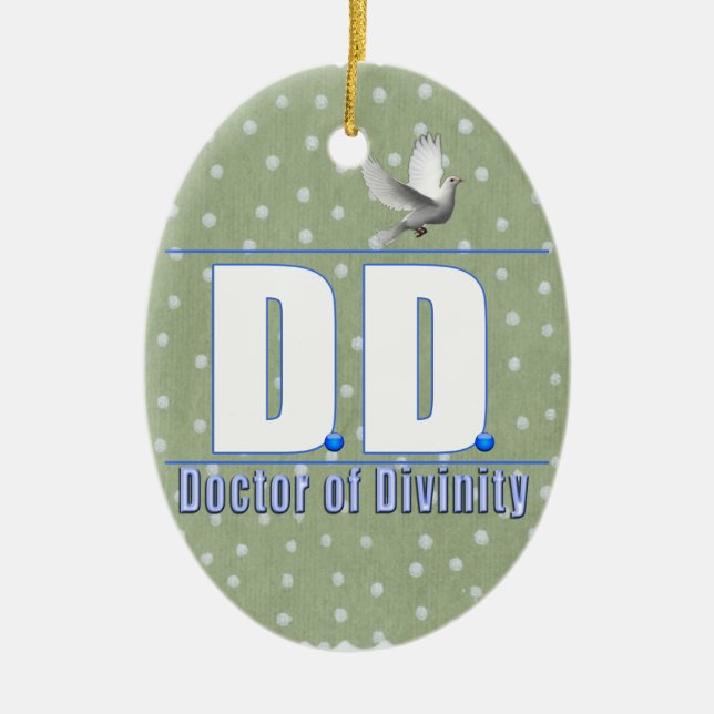 DD Doctor of Divinity Acronym LOGO Ceramic Ornament (Front)