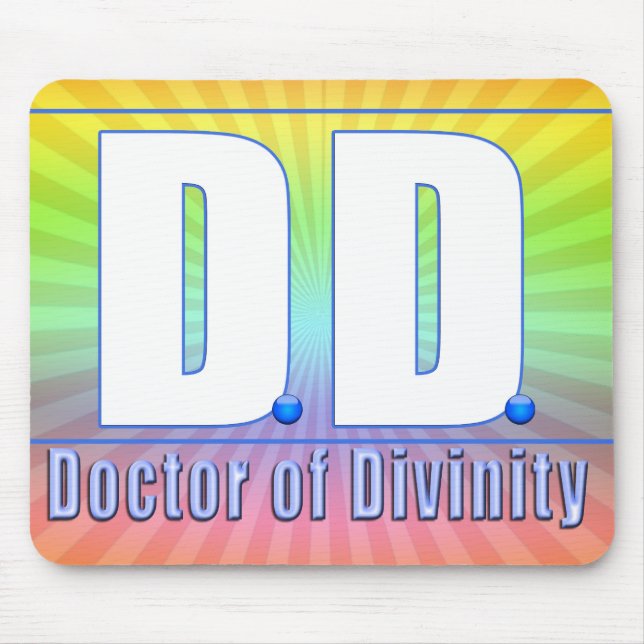 DD Doctor of Divinity Acronym LOGO Mouse Pad (Front)