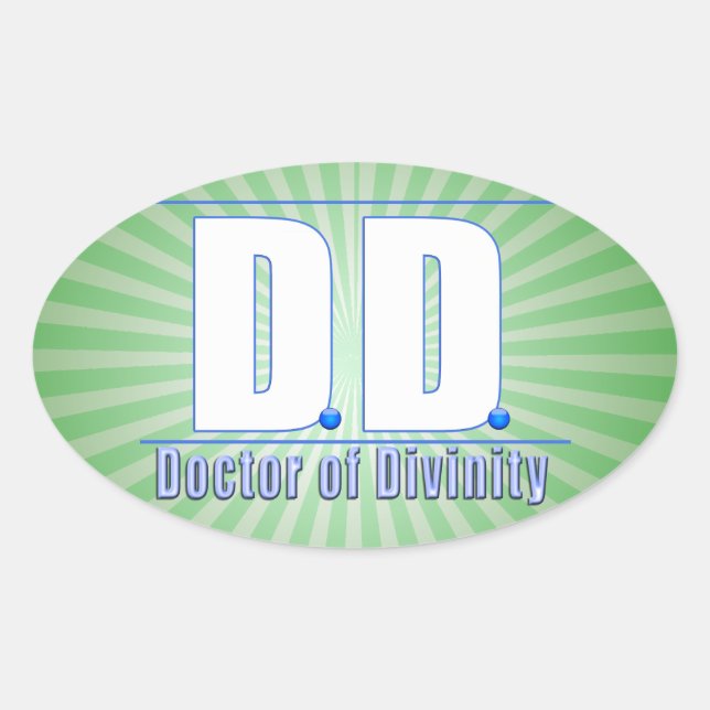 DD Doctor of Divinity Acronym LOGO Oval Sticker (Front)